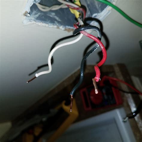 electrical box has red white and black wires|red wire for electrical outlet.